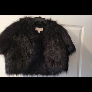 Michael Kors faux fur jacket with short sleeves